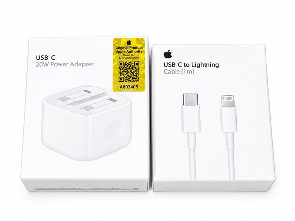 20W USB-C Power Adapter with USB-C to Lightning Cable – Fast Charger for iPhone & Compatible Devices